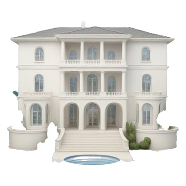 white luxury villa sticker