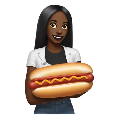 azealia banks holding a hotdog sticker
