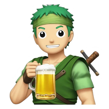 Roronoa zoro qui bois une bière ￼ sticker