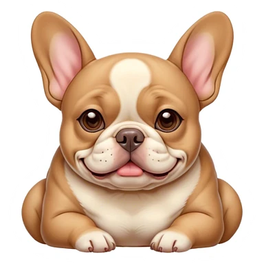 Cinematic Meme-Worthy Chubby Sleeping Fawn French Bulldog Portrait Emoji, Head resting peacefully with a contented smile, showcasing a delightfully chubby build and a luxuriously soft fawn coat, eyes shut in a serene nap, Simplified yet hilariously adorable features, highly detailed, glowing with a soft, drowsy light, high shine, relaxed and utterly lovable, stylized with an air of playful laziness, bright and heartwarming, soft glowing outline, capturing the essence of a comically sleepy companion, so meme-worthy it feels like it could instantly become the next viral sensation of adorable slumber! sticker