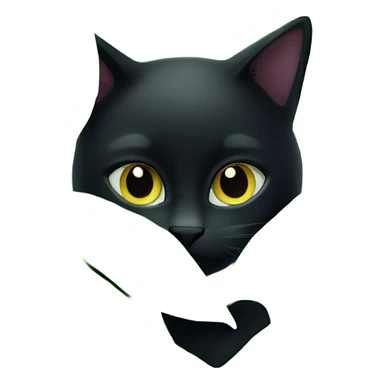 black cat with green leaves sticker