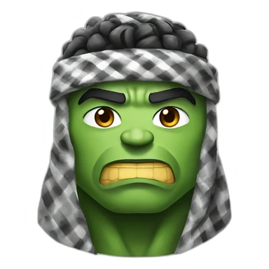 hulk wearing keffiyeh sticker