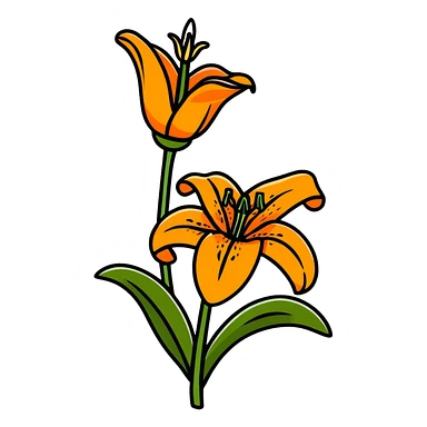 colorful tiger lily flower sticker