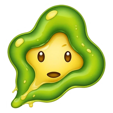 slimy yellow-green stain sticker