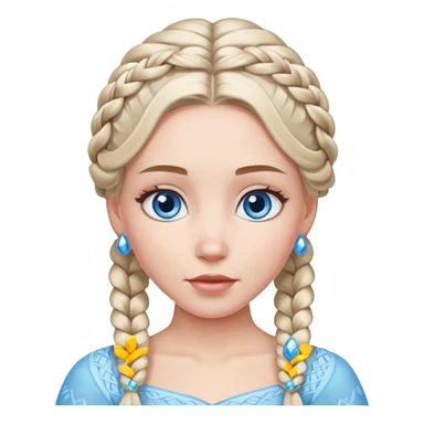 braided hair ice princess sticker
