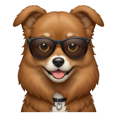 dog with total black sunglasses sticker