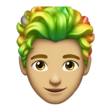 Posh-muscle-boy-with-green-eyes-and-rainbow-hair-and-pearl-necklace-in-golden-bathtub sticker