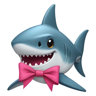 shark with bow sticker