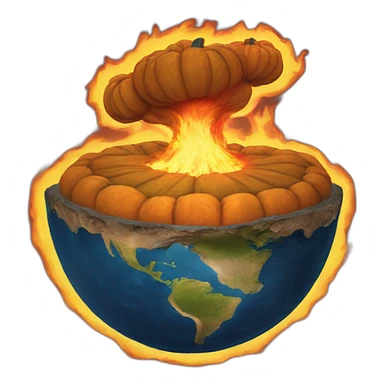 flat earth on fire pumpkin sticker