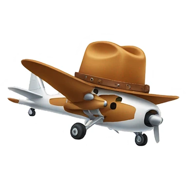 airplane wearing a cowboy hat sticker