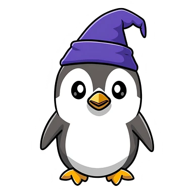 penguin wizard sticker
