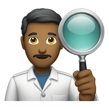 men holding a magnifying glass sticker