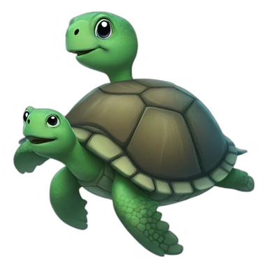 Turtle on planet sticker