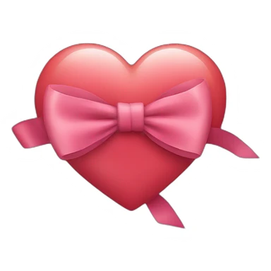 a heart with a bow sticker