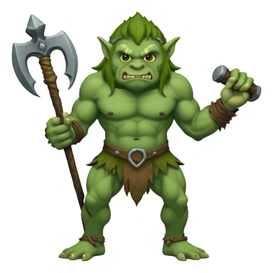 Isometric view full body troll with club  sticker