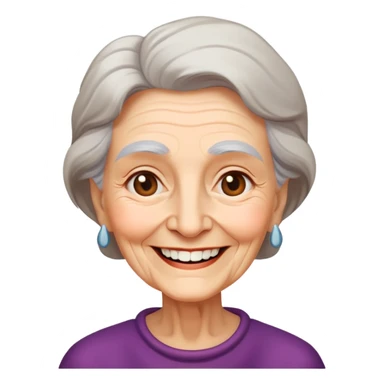 smiling old woman sticker