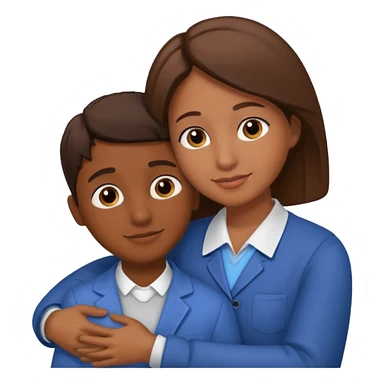 Bir öğrenci ve öğretmen sarılıyorlar sticker