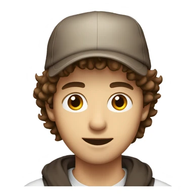 young man, brown eyes, brown hair, backwards hat sticker