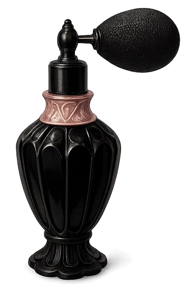 black and pink vintage perfume bottle sticker