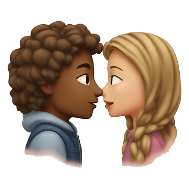 Boy and girl kiss sticker