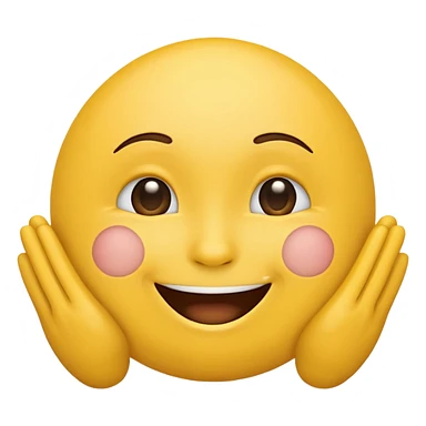 Happy emoji with hands on side of face  sticker