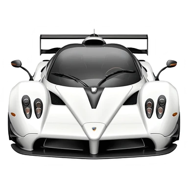 Pagani Zonda Cinque white detailed front view car sticker