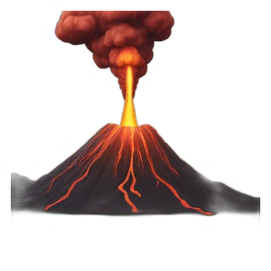 Rocket coming out of a volcano sticker