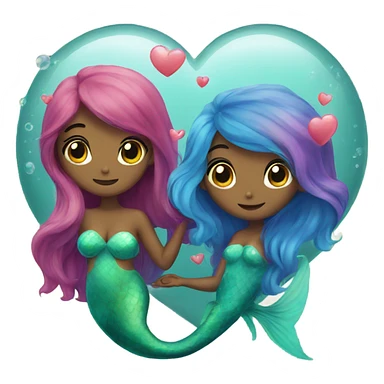 two mermaids in love sticker