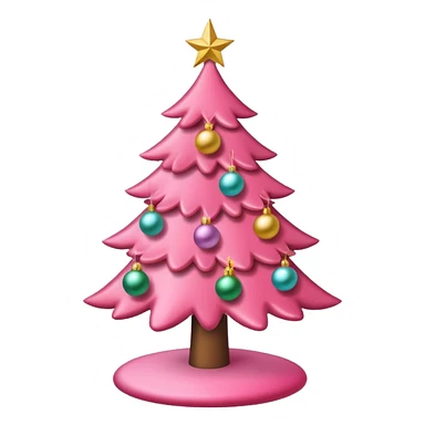 Cute pink christmas tree sticker