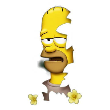 Homer simpsons with his head in a bush sticker