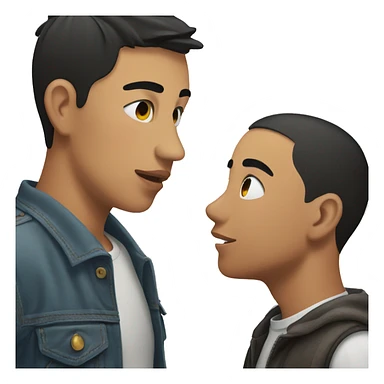 Young mexican man kissing young asian man sticker