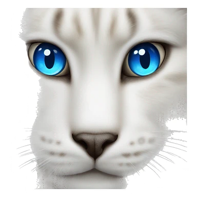 White Highland Lynx cat with blue eyes sticker