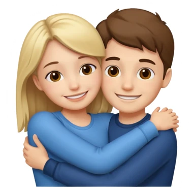 Girl with boy hugging  sticker