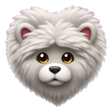 Fluffy heart sticker
