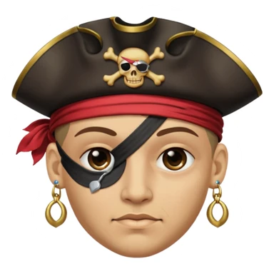 Eye patch pirate with earring, one eye covered
 sticker