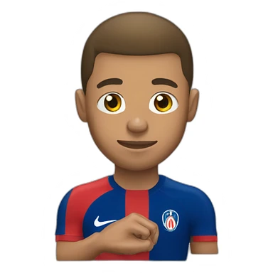Mbappe avec la bouche ouverte et les mains derrière la tête sticker