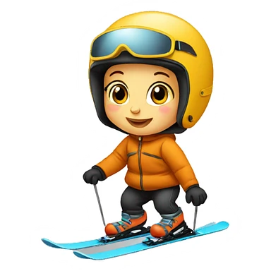 Baby skiing sticker