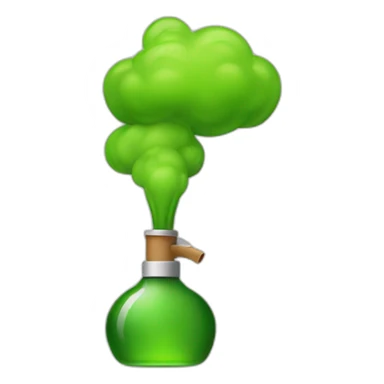 Emoji fumando humo verde sticker