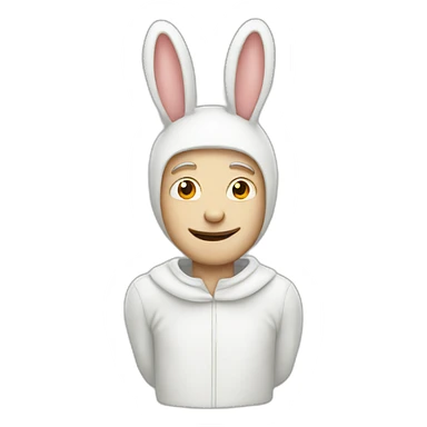 White Man in white rabbit costume sticker