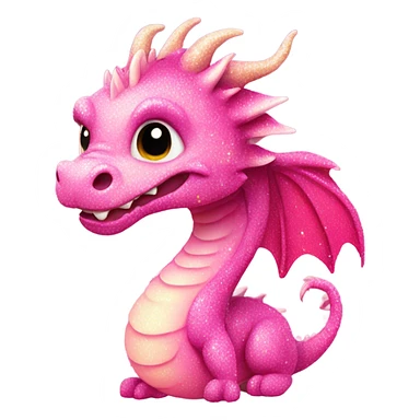 Pink ombre dragon with glitter sticker