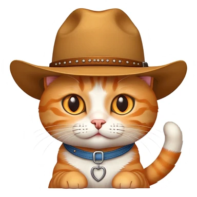 cat with a cowboy hat sticker