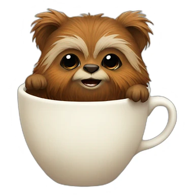 ewok with teacup sticker