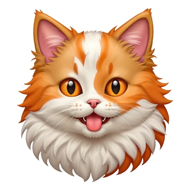 Fluffy mancoon kitten with tongue out sticker