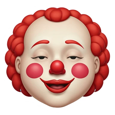 clown sleeping eyes closed sticker
