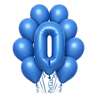 the number one 1 in blue balloons sticker