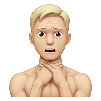 Man with arms on his throat mad sticker