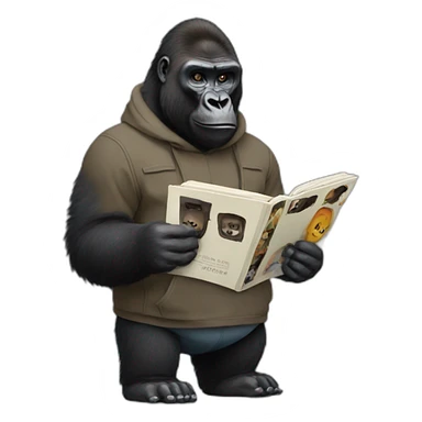 Gorilla with Kanye album sticker