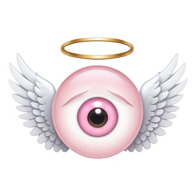 Light pink eye with angel wings sticker