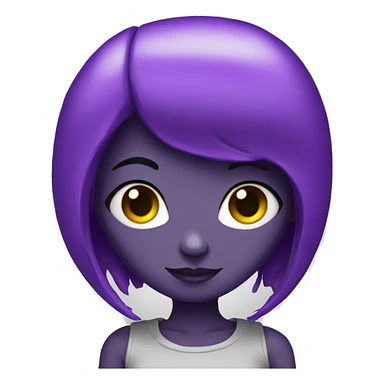 alien girl, purple hair sticker