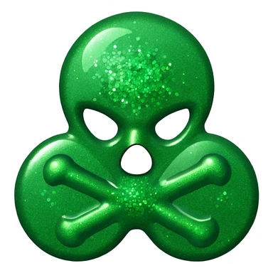 glitter green toxic symbol sticker